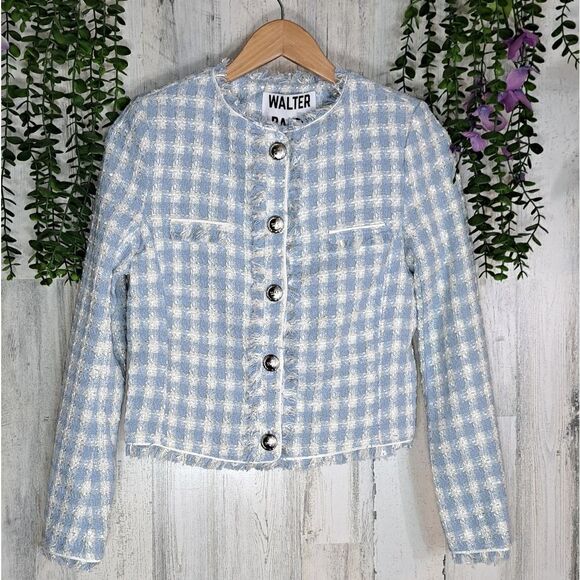 NWT Walter Baker Callista Jacket in Nautical Tweed Blue - Picture 6 of 13